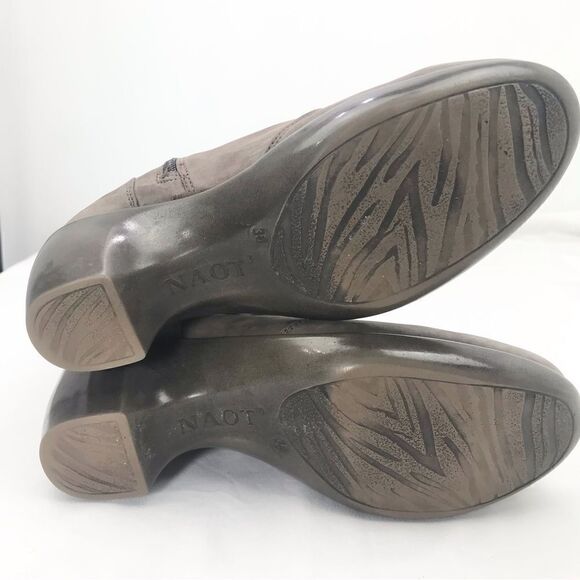 NAOT Taupe Leather MODESTO Ruched Ankle Boots - Picture 11 of 14